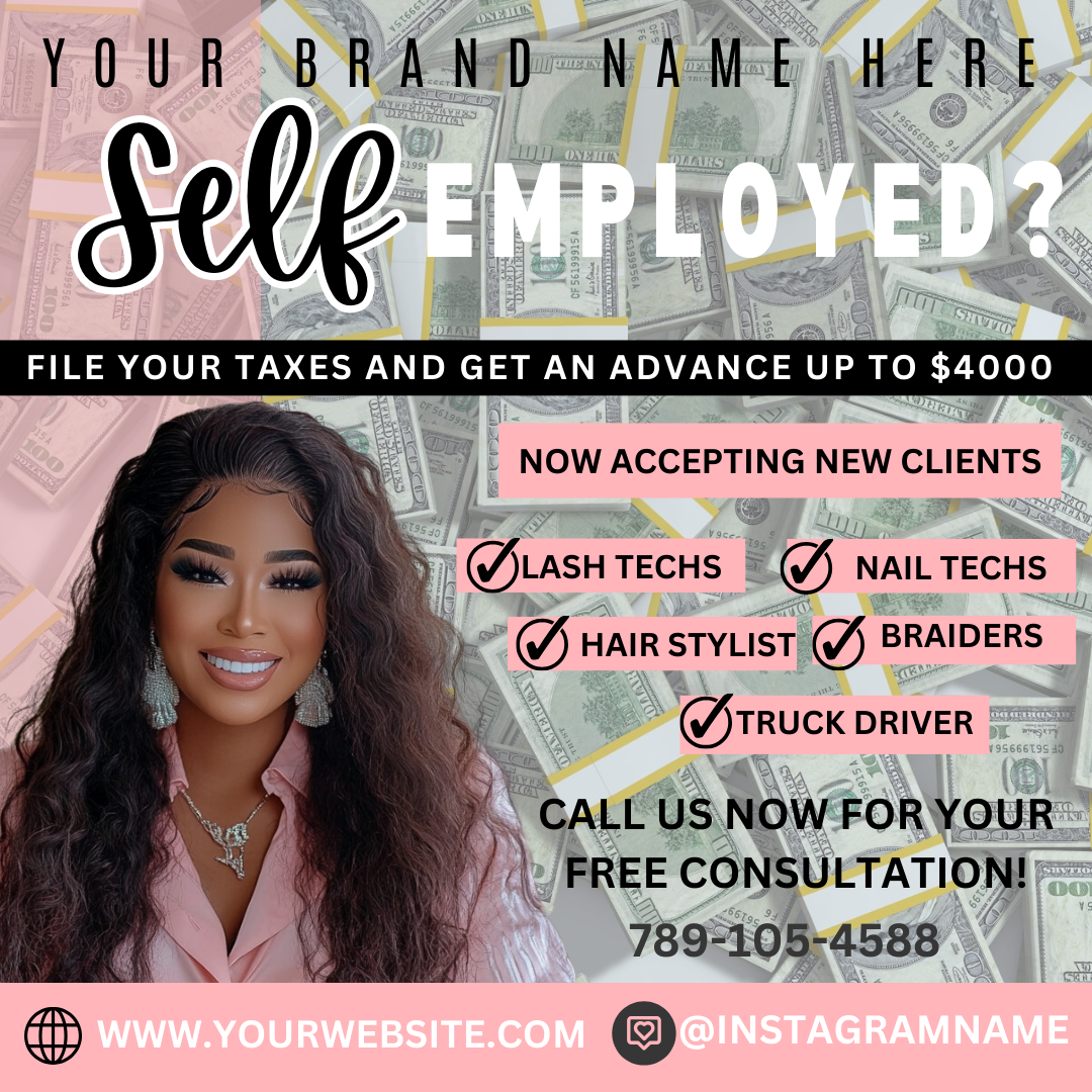 Self-Employed Tax Prep Social Media Template