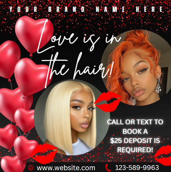 Love Is in the Hair Flyer Template