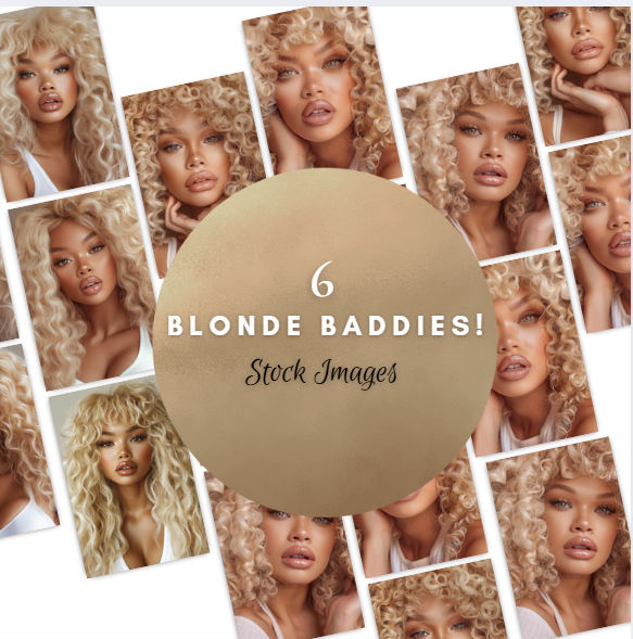 6 Curly Blonde Baddies Stock Images