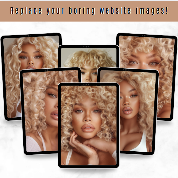 6 Curly Blonde Baddies Stock Images